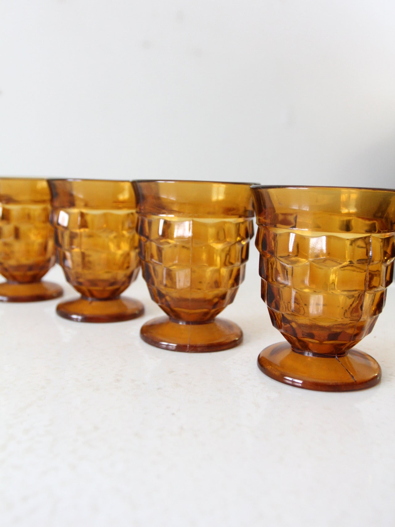 Amber Glass Pitcher and Tumbler shops Set