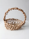 vintage open weave grapevine basket