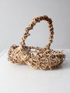 vintage open weave grapevine basket