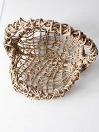 vintage open weave grapevine basket