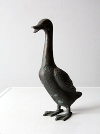 vintage patinated copper goose sculpture