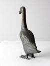 vintage patinated copper goose sculpture