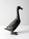 vintage patinated copper goose sculpture