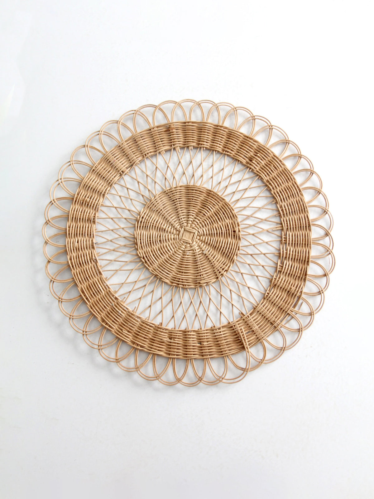 vintage rattan placemat, wall decor