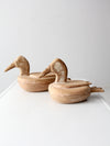 vintage folk art duck decoys pair