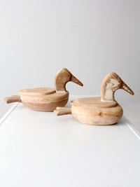 vintage folk art duck decoys pair