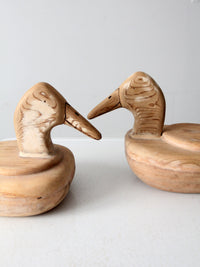 vintage folk art duck decoys pair