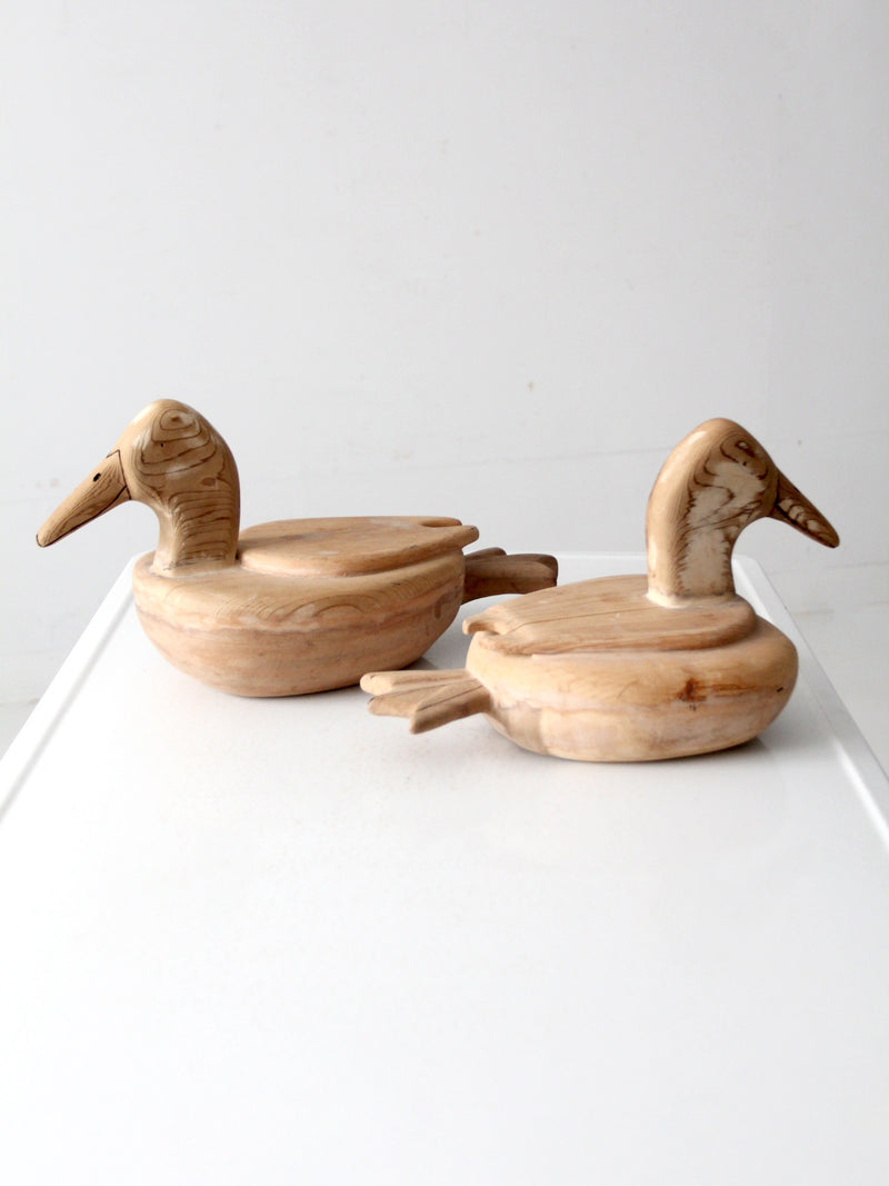 vintage folk art duck decoys pair