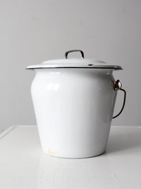 vintage white enamelware bucket