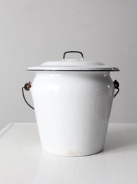 vintage white enamelware bucket