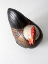 vintage carved wood rooster box