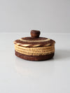 vintage handwoven basket with lid