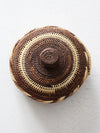 vintage handwoven basket with lid