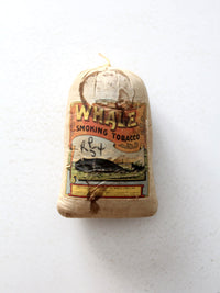 antique Whale smoking tobacco cloth pouch