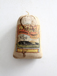 antique Whale smoking tobacco cloth pouch