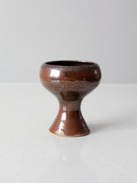 vintage studio pottery pedestal bowl