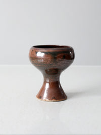 vintage studio pottery pedestal bowl