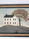 vintage House with Flag by  Warren Kimble framed print