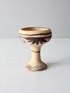 vintage Mexican folk art pottery goblet