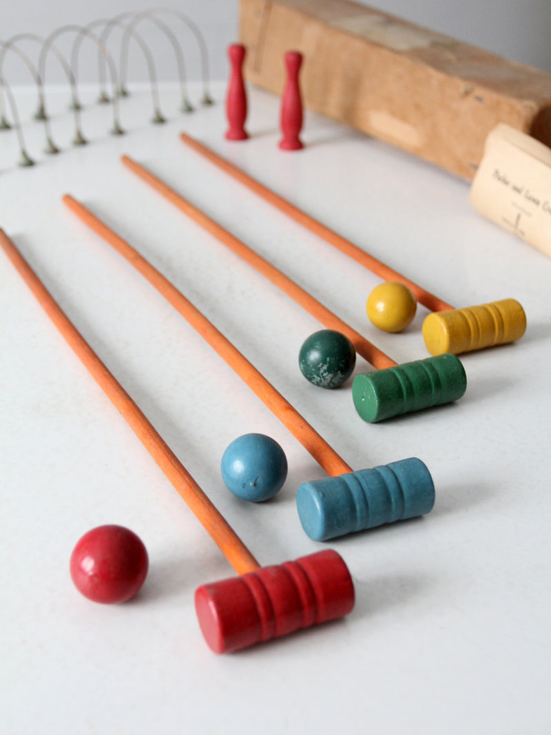 1930s J Pressman parlor croquet set