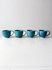 vintage handmade coastal mugs set