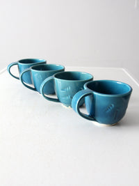 vintage handmade coastal mugs set