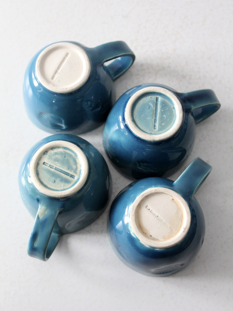 vintage handmade coastal mugs set