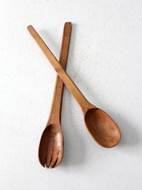 vintage Mexican hand-carved serving spoons