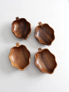 mid century monkey pod wood bowl set of 4