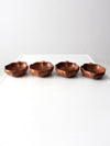 mid century monkey pod wood bowl set of 4