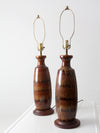 mid century pottery lamps pair