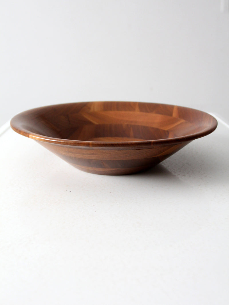 mid century wood bowl serving set