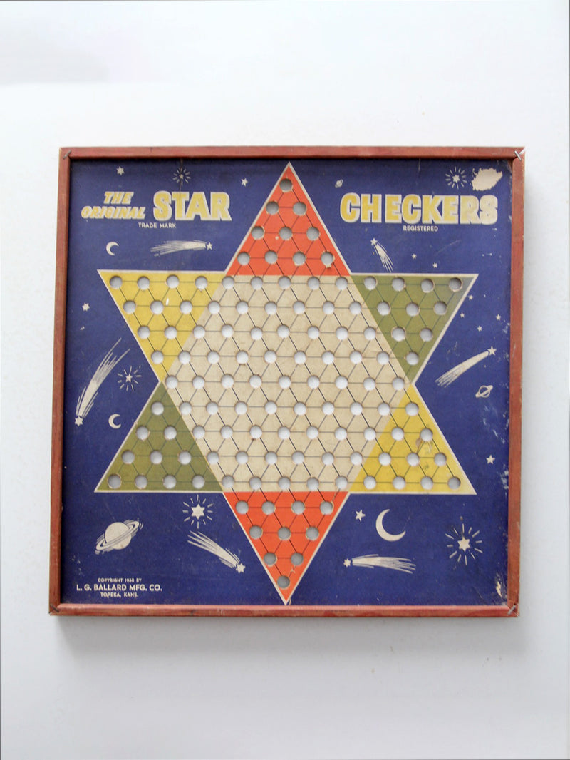 vintage 1938 The Original Star Checkers game board