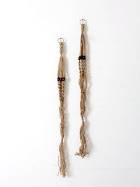 pair vintage macrame plant hangers