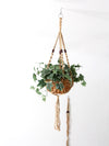 pair vintage macrame plant hangers