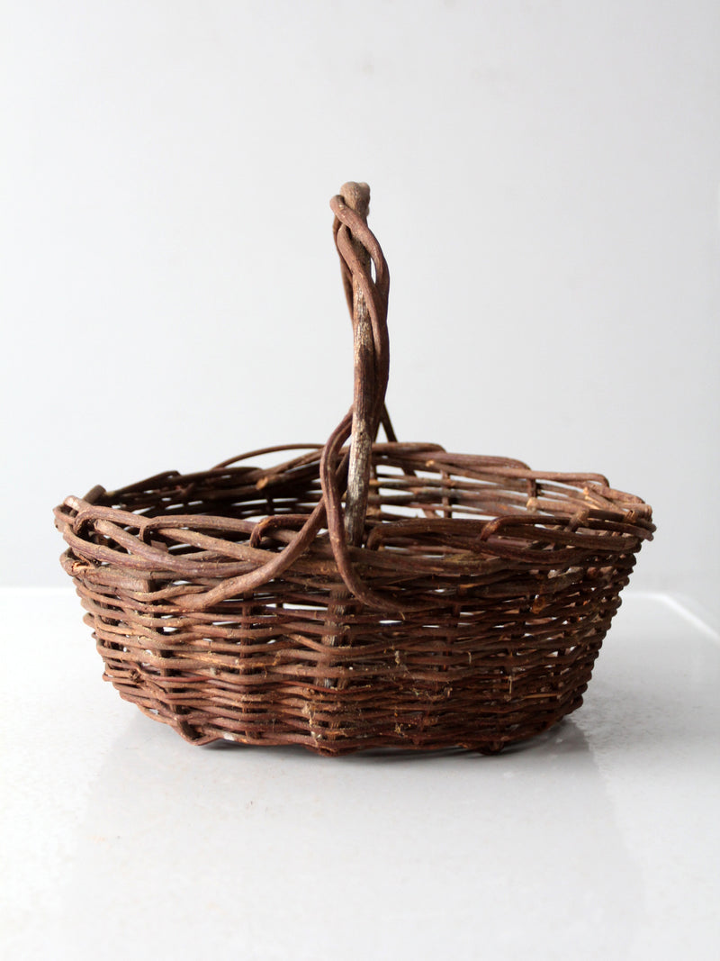 vintage wicker handle basket