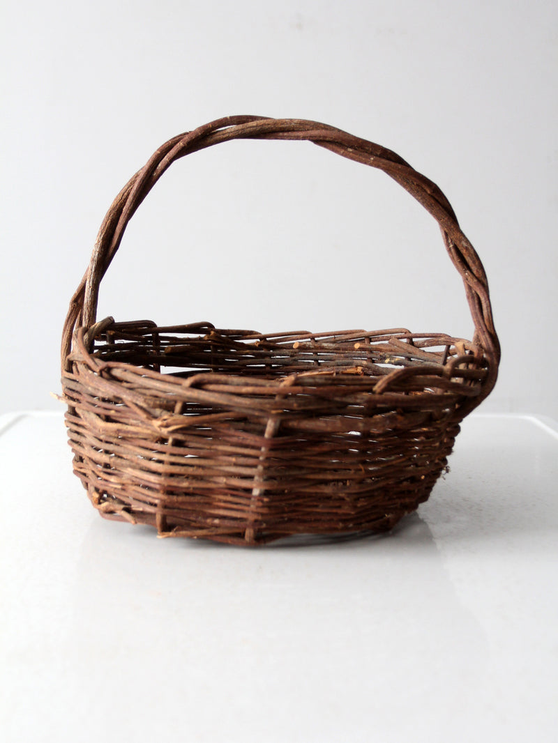 vintage wicker handle basket