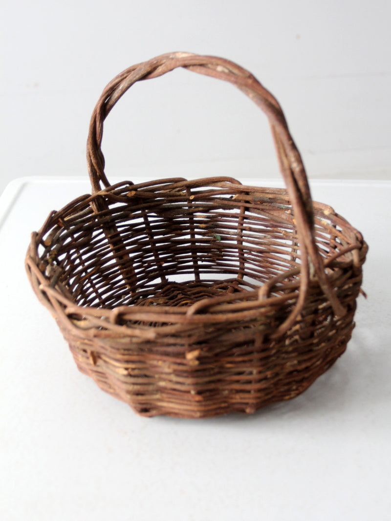 vintage wicker handle basket