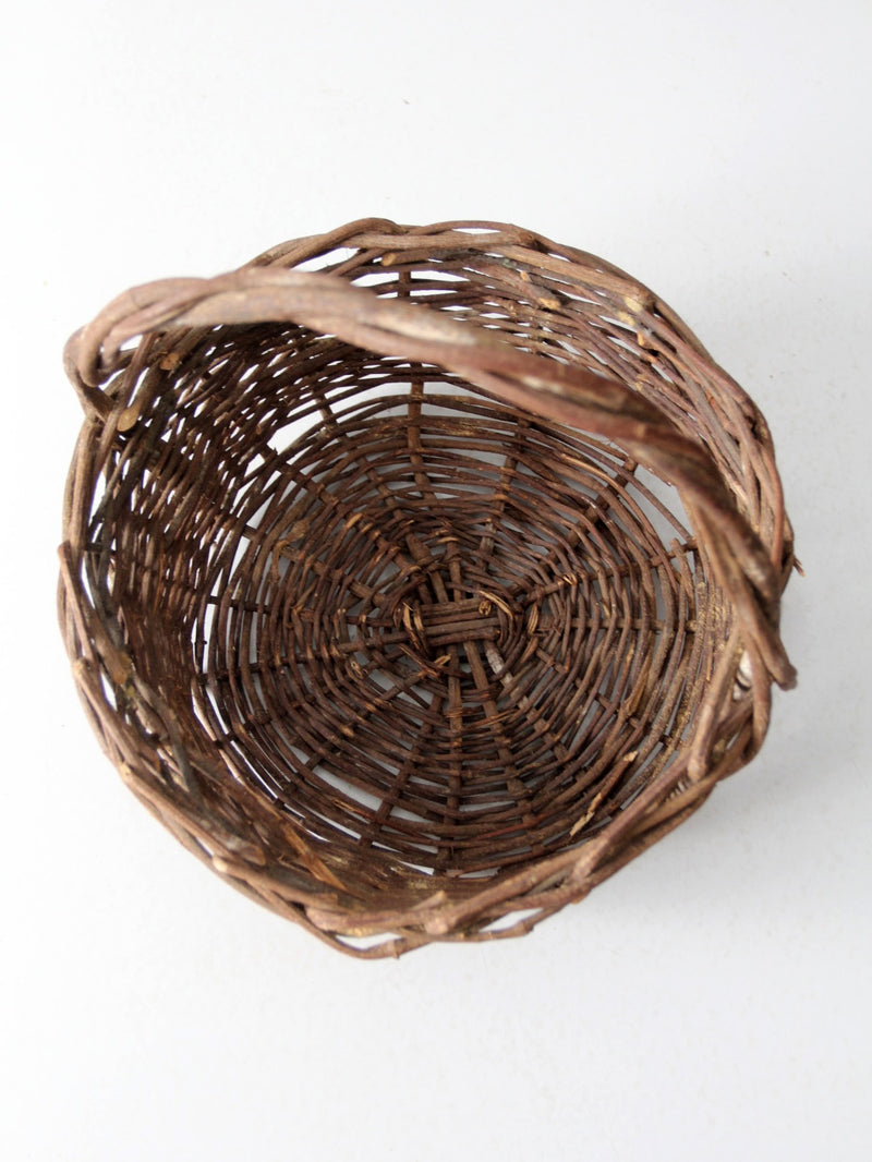 vintage wicker handle basket