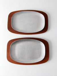 mid century sizzler plates pair