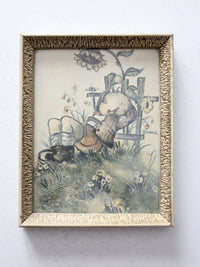 vintage 1960s Bonnie Hummel framed print