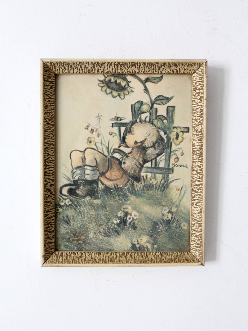 vintage 1960s Bonnie Hummel framed print