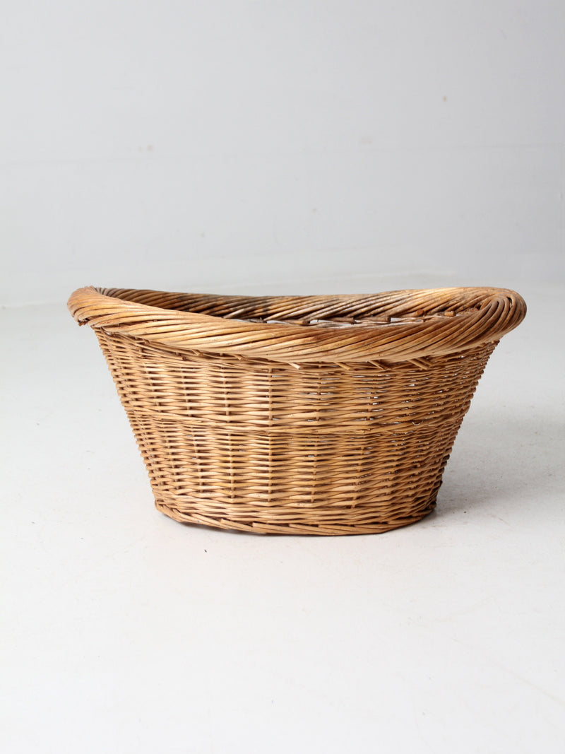 vintage wicker laundry basket