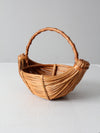 vintage rattan boat shaped basket