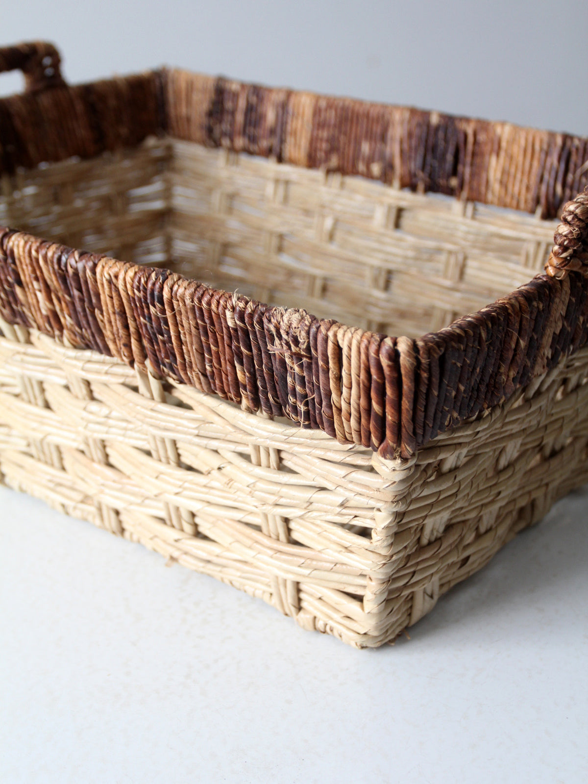 vintage storage basket with handles