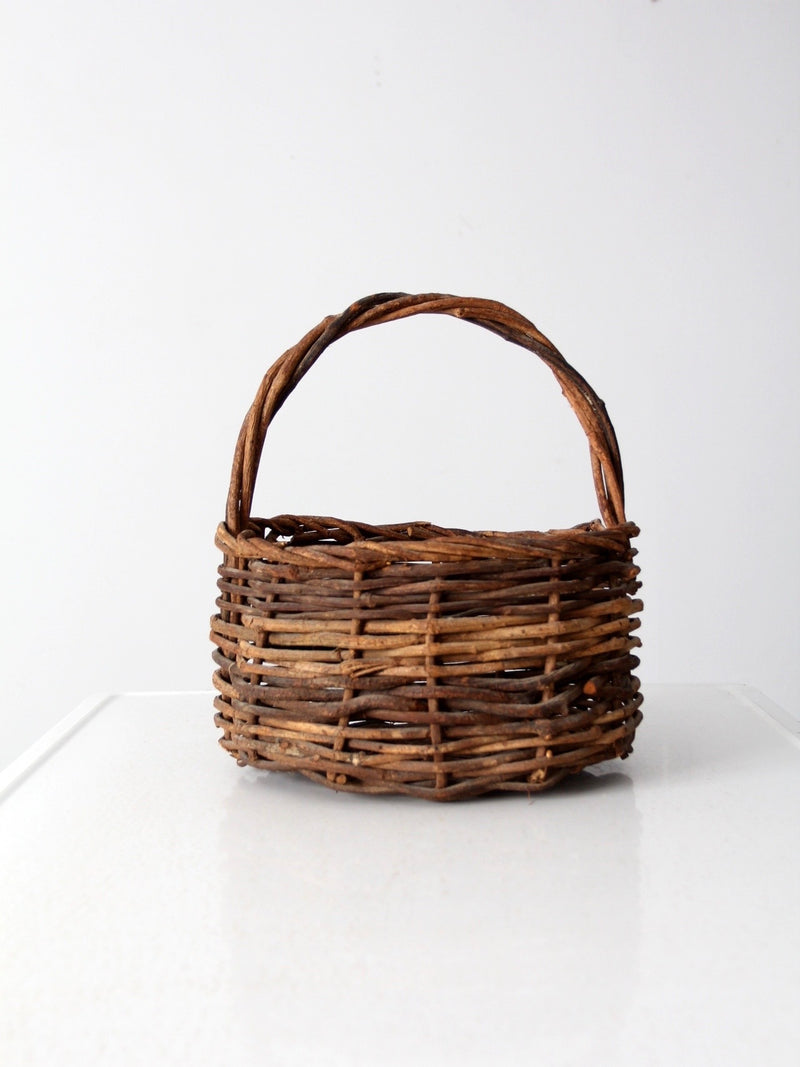 vintage rustic twig basket