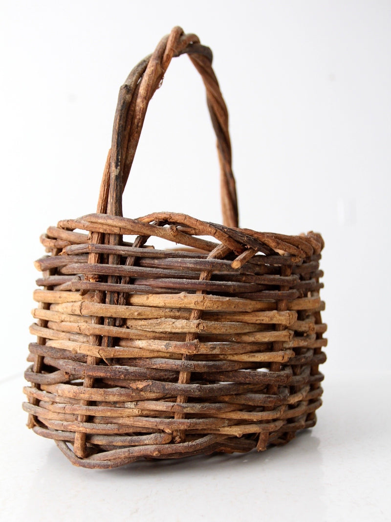 vintage rustic twig basket