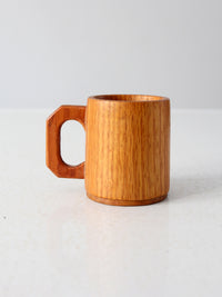 vintage handmade wooden mug