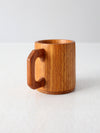 vintage handmade wooden mug