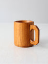 vintage handmade wooden mug